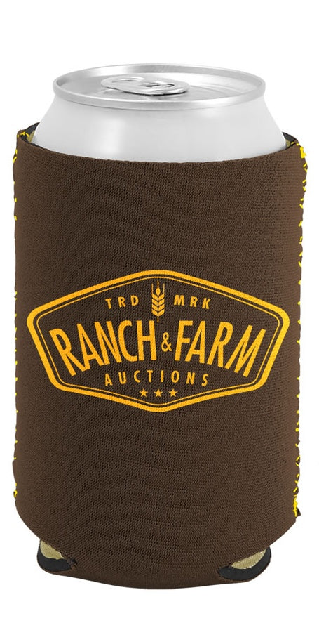 Ranch and Farm Auctions Brown Koozie